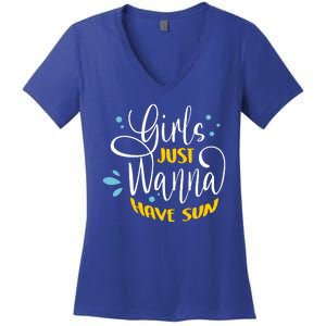 Girls Just Wanna Have Sun Summer Beach Life Women's V-Neck T-Shirt