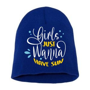 Girls Just Wanna Have Sun Summer Beach Life Short Acrylic Beanie