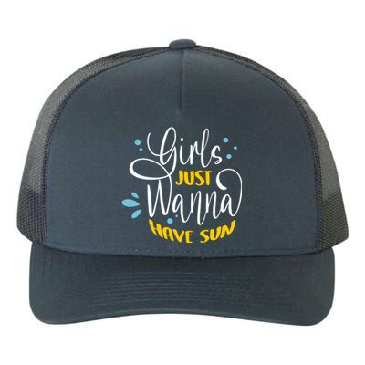 Girls Just Wanna Have Sun Summer Beach Life Yupoong Adult 5-Panel Trucker Hat