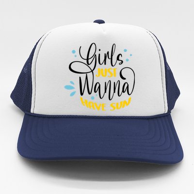 Girls Just Wanna Have Sun Summer Beach Life Trucker Hat