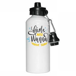 Girls Just Wanna Have Sun Summer Beach Life Aluminum Water Bottle