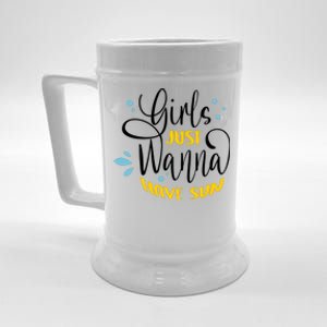 Girls Just Wanna Have Sun Summer Beach Life Beer Stein