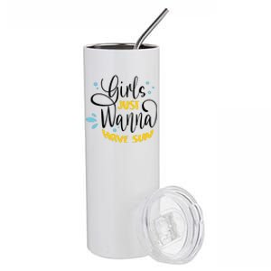 Girls Just Wanna Have Sun Summer Beach Life Stainless Steel Tumbler