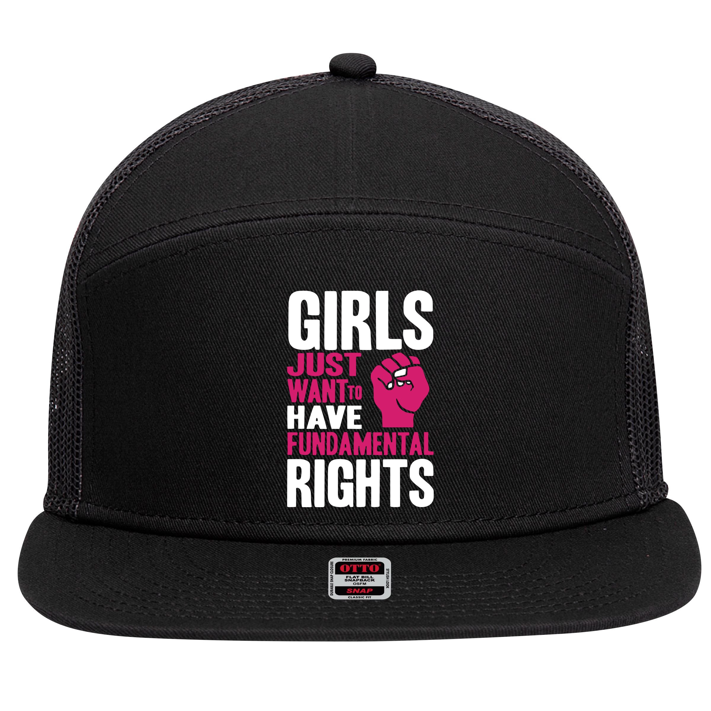Girl Just Want To Have Fundamental Rights Protest 7 Panel Mesh Trucker Snapback Hat