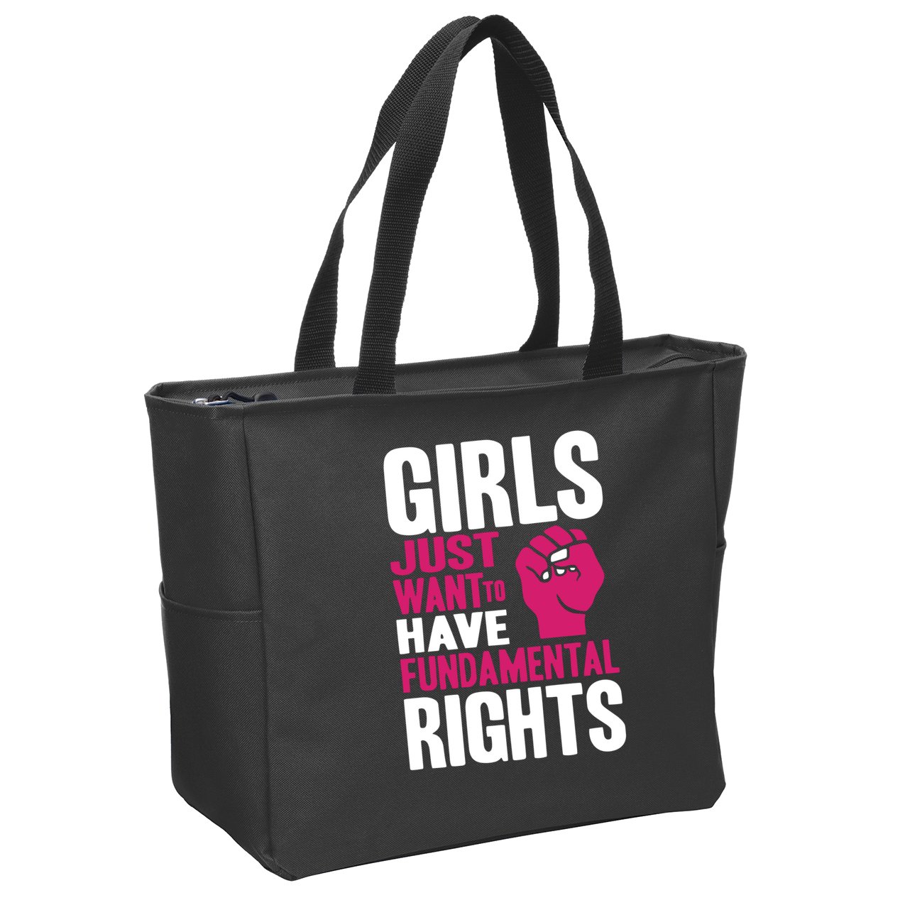 Girl Just Want To Have Fundamental Rights Protest Zip Tote Bag