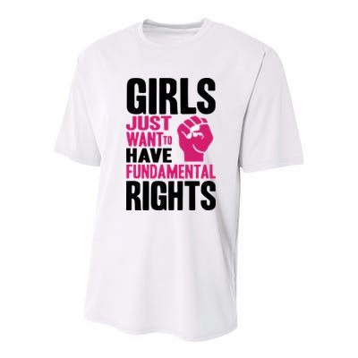 Girl Just Want To Have Fundamental Rights Protest Youth Performance Sprint T-Shirt