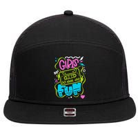 Girls Just Wanna Have Fun Nostalgia 1980s 7 Panel Mesh Trucker Snapback Hat