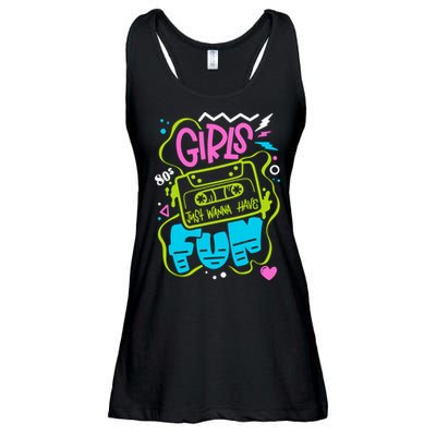 Girls Just Wanna Have Fun Nostalgia 1980s Ladies Essential Flowy Tank