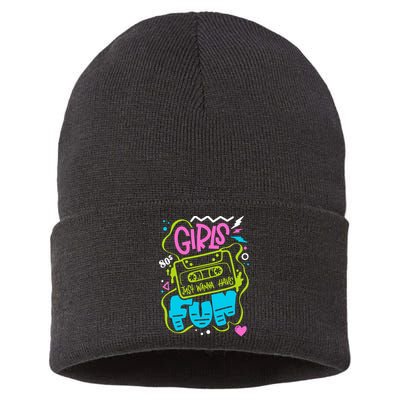 Girls Just Wanna Have Fun Nostalgia 1980s Sustainable Knit Beanie