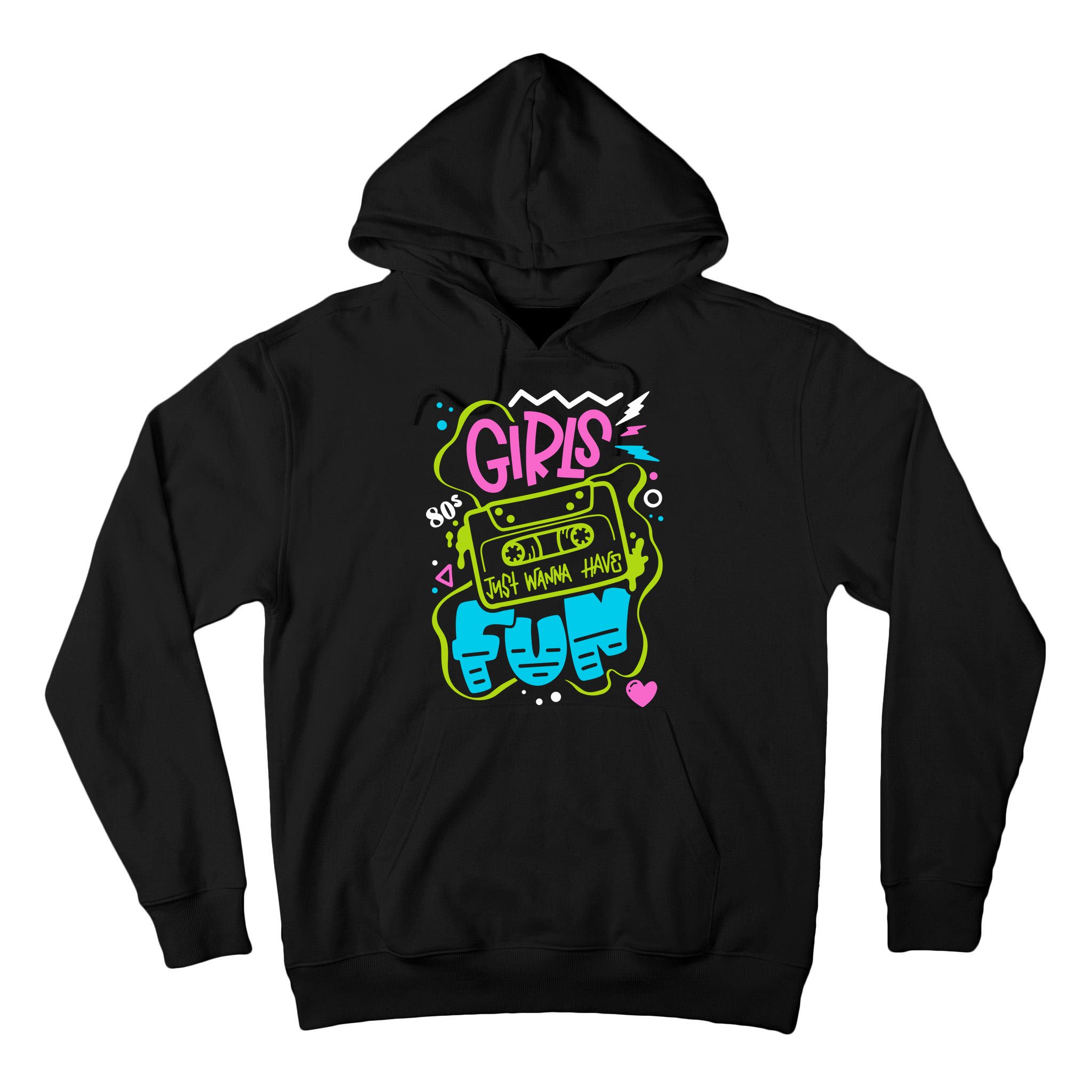 Girls Just Wanna Have Fun Nostalgia 1980s Tall Hoodie