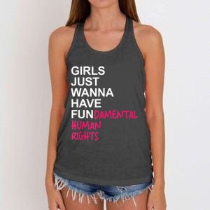 Girls Just Wanna Have Fundamental Rights Women's Knotted Racerback Tank