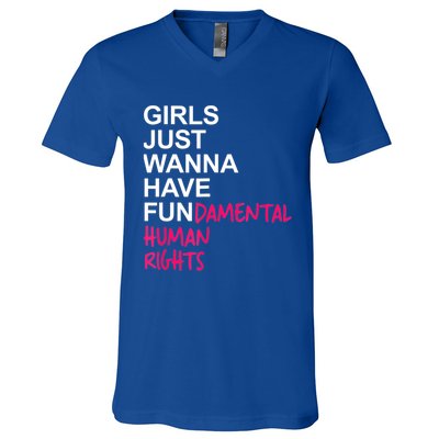 Girls Just Wanna Have Fundamental Rights V-Neck T-Shirt