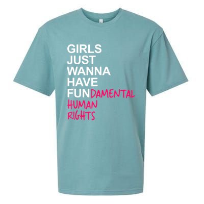 Girls Just Wanna Have Fundamental Rights Sueded Cloud Jersey T-Shirt