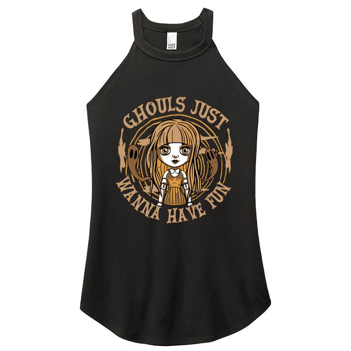 Ghouls Just Wanna Have Fun Spooky Halloween Ghost Gift Women's Perfect Tri Rocker Tank