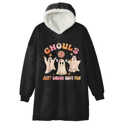 Ghouls Just Wanna Have Fun Halloween Ghost Costume Retro Gift Hooded Wearable Blanket