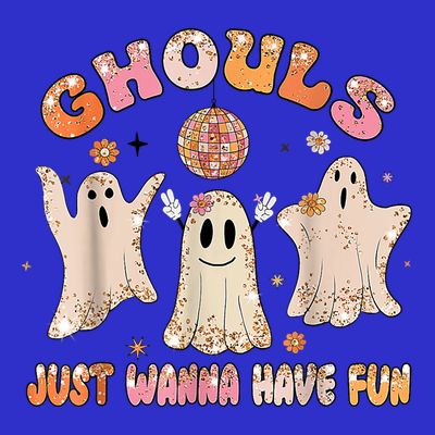 Ghouls Just Wanna Have Fun Halloween Ghost Costume Retro Gift T-Shirt