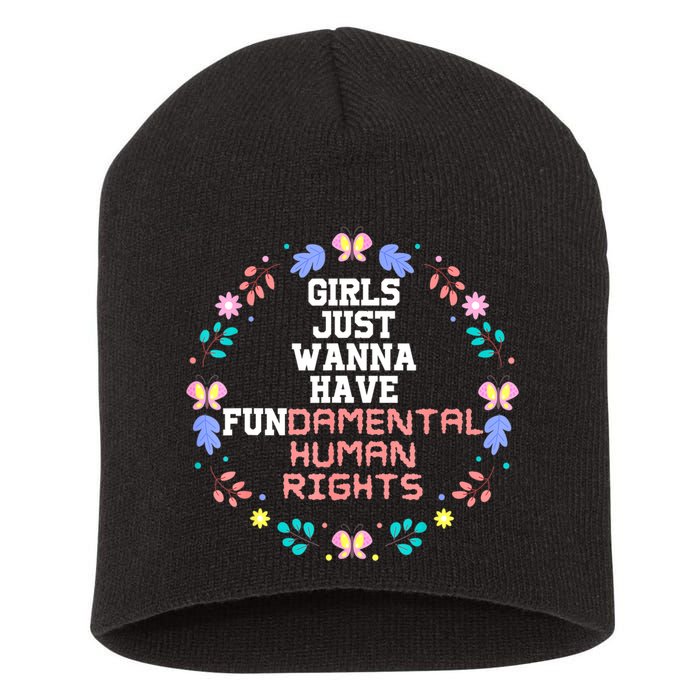 Girls Just Want To Have Fundamental Rights Short Acrylic Beanie