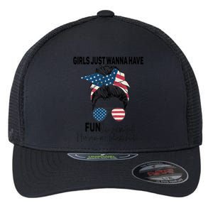 Girls Just Want To Have Fundamental Human Rights Feminist Gift Flexfit Unipanel Trucker Cap