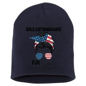 Girls Just Want To Have Fundamental Human Rights Feminist Gift Short Acrylic Beanie