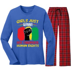 Girls Just Want To Have Fundamental Rights Gift Women's Long Sleeve Flannel Pajama Set 