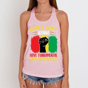 Girls Just Want To Have Fundamental Rights Gift Women's Knotted Racerback Tank