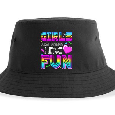 Girl Just Wanna Have Fun Awesome 70_s 80_s 90_s 1980s Sustainable Bucket Hat