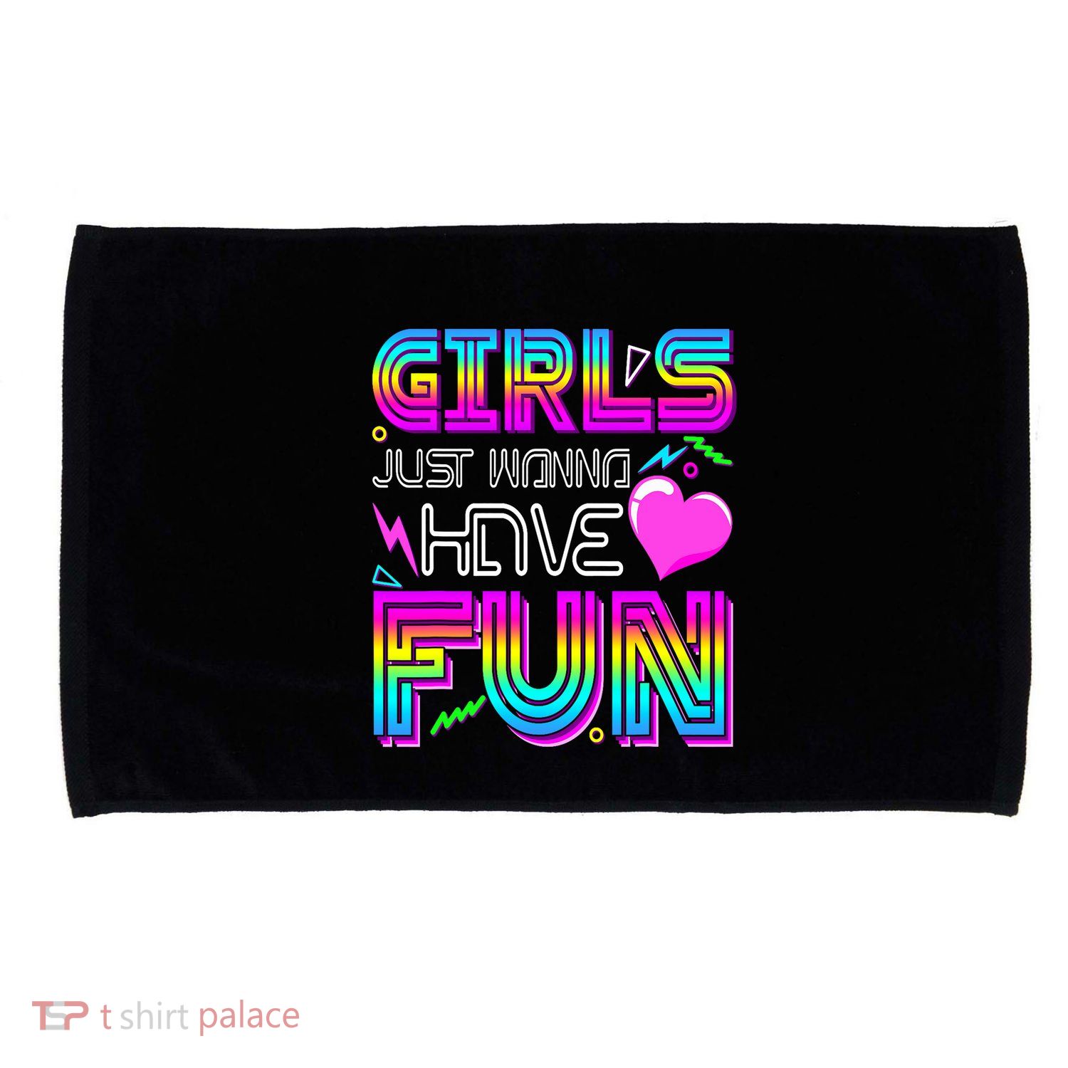 Girl Just Wanna Have Fun Awesome 70_s 80_s 90_s 1980s Microfiber Hand Towel