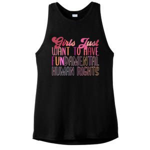 Girls Just Want To Have Fundamental Rights Meaningful Gift Ladies PosiCharge Tri-Blend Wicking Tank