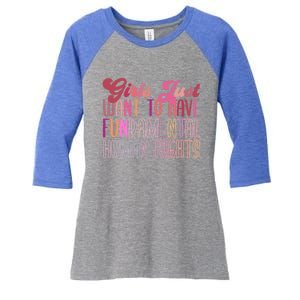 Girls Just Want To Have Fundamental Rights Meaningful Gift Women's Tri-Blend 3/4-Sleeve Raglan Shirt