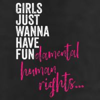 Girls Just Wanna Have Fundamental Rights Feminist 7 Panel Mesh Trucker Snapback Hat