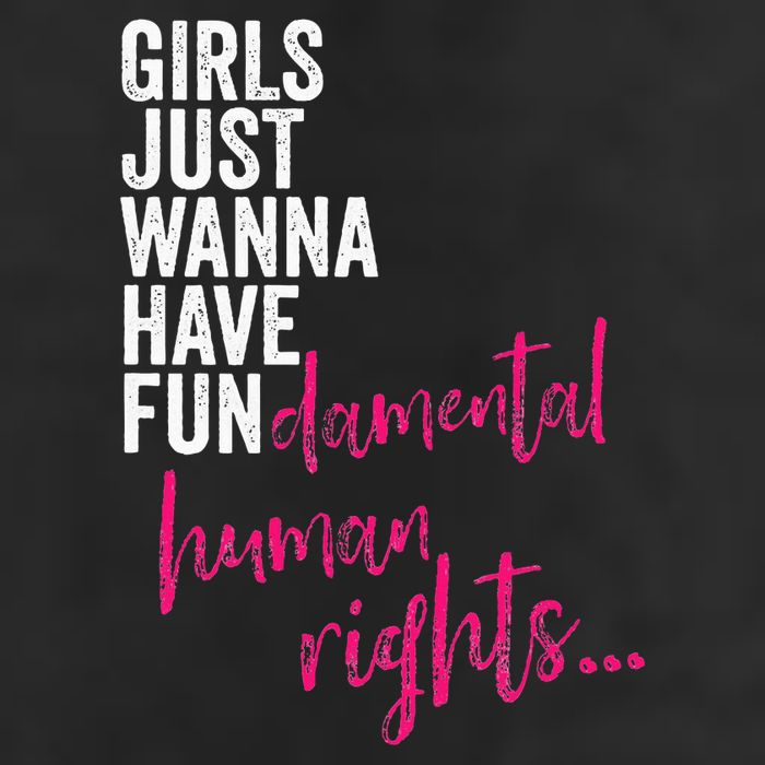 Girls Just Wanna Have Fundamental Rights Feminist 7 Panel Mesh Trucker Snapback Hat