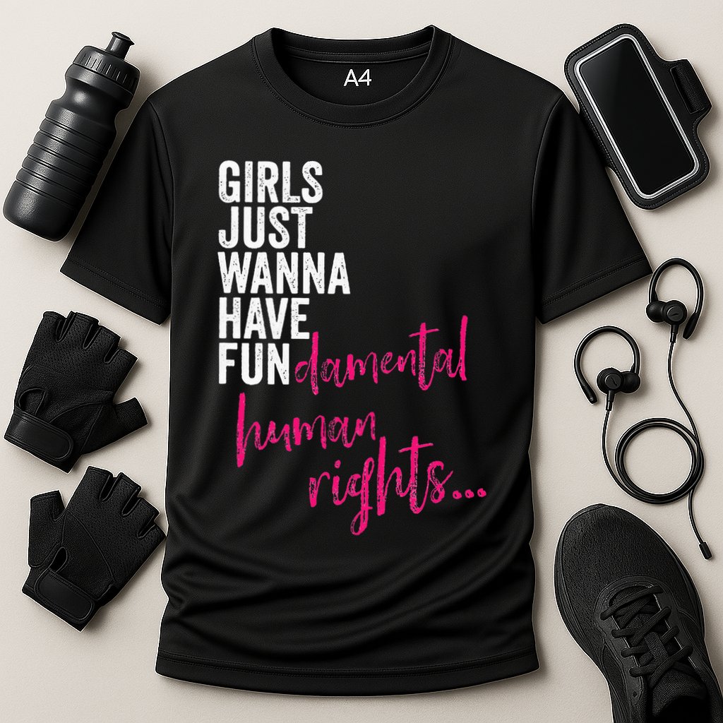 Girls Just Wanna Have Fundamental Rights Feminist Cooling Performance Crew T-Shirt