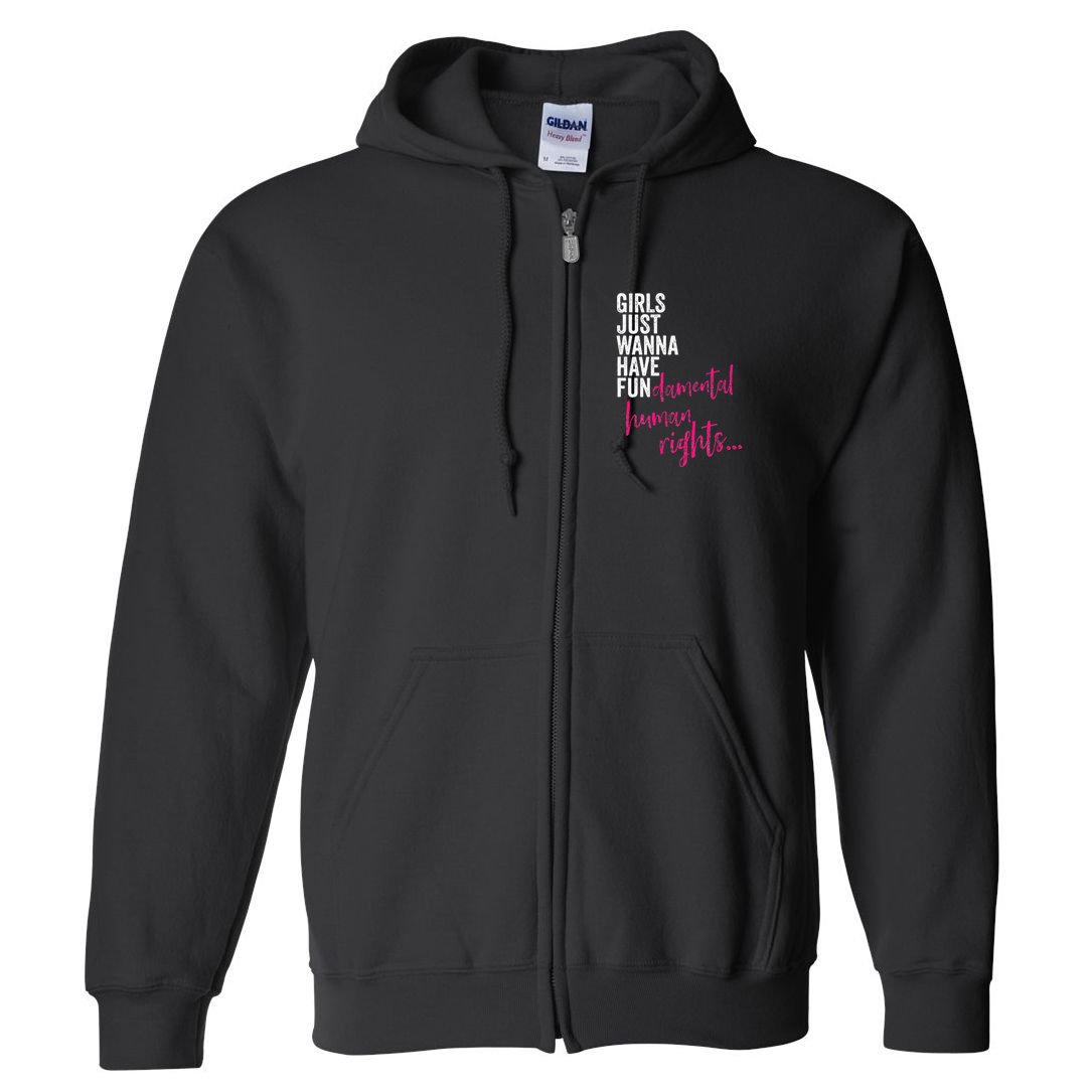 Girls Just Wanna Have Fundamental Rights Feminist Full Zip Hoodie
