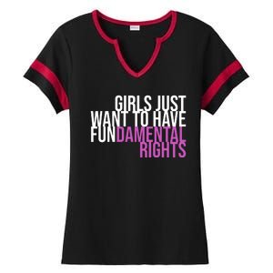 Girls Just Wanna Have Fundamental Rights Feminist Ladies Halftime Notch Neck Tee