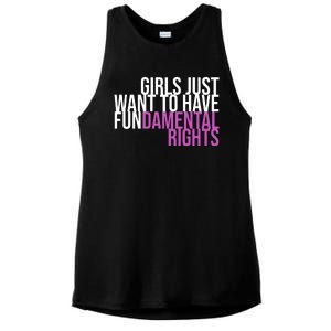 Girls Just Wanna Have Fundamental Rights Feminist Ladies PosiCharge Tri-Blend Wicking Tank