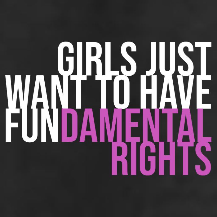 Girls Just Wanna Have Fundamental Rights Feminist 7 Panel Mesh Trucker Snapback Hat