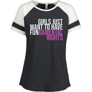 Girls Just Wanna Have Fundamental Rights Feminist Enza Ladies Jersey Colorblock Tee