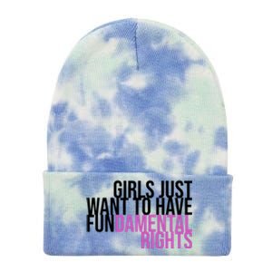 Girls Just Wanna Have Fundamental Rights Feminist Tie Dye 12in Knit Beanie