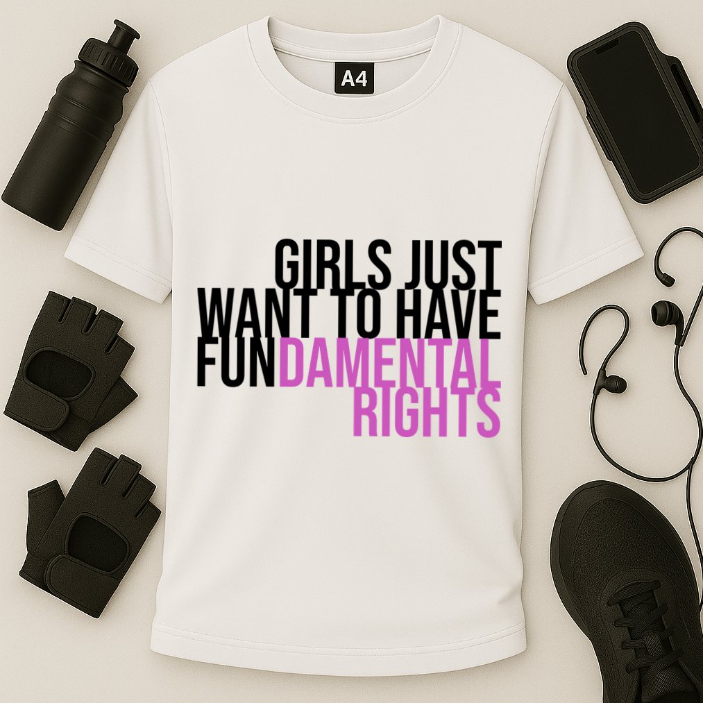 Girls Just Wanna Have Fundamental Rights Feminist Cooling Performance Crew T-Shirt
