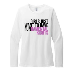 Girls Just Wanna Have Fundamental Rights Feminist Womens CVC Long Sleeve Shirt