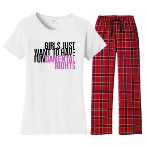 Girls Just Wanna Have Fundamental Rights Feminist Women's Flannel Pajama Set