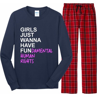 Girls Just Wanna Have Fundamental Rights Gift For Her Long Sleeve Pajama Set