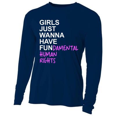 Girls Just Wanna Have Fundamental Rights Gift For Her Cooling Performance Long Sleeve Crew