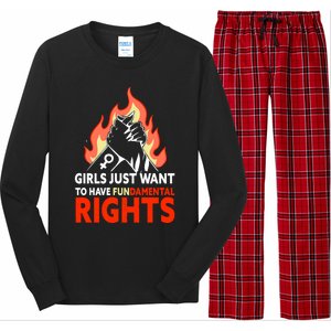 Girls Just Want To Have Fundamental Rights Feminist Gift Long Sleeve Pajama Set