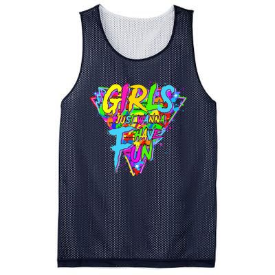 Girl Just Wanna Fun 80s 1980s Nostalgia Mesh Reversible Basketball Jersey Tank