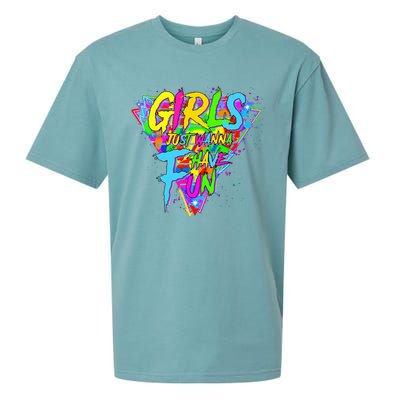 Girl Just Wanna Fun 80s 1980s Nostalgia Sueded Cloud Jersey T-Shirt