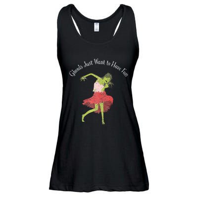 Ghouls Just Want to Have Fun 80's zombie dancing Ladies Essential Flowy Tank