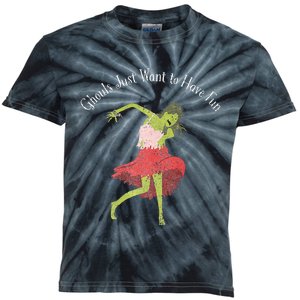 Ghouls Just Want to Have Fun 80's zombie dancing Kids Tie-Dye T-Shirt