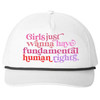 Girls Just Want To Have Fundamental Rights Funny Great Gift Snapback Five-Panel Rope Hat