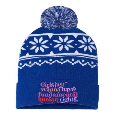 Girls Just Want To Have Fundamental Rights Funny Great Gift USA-Made Snowflake Beanie